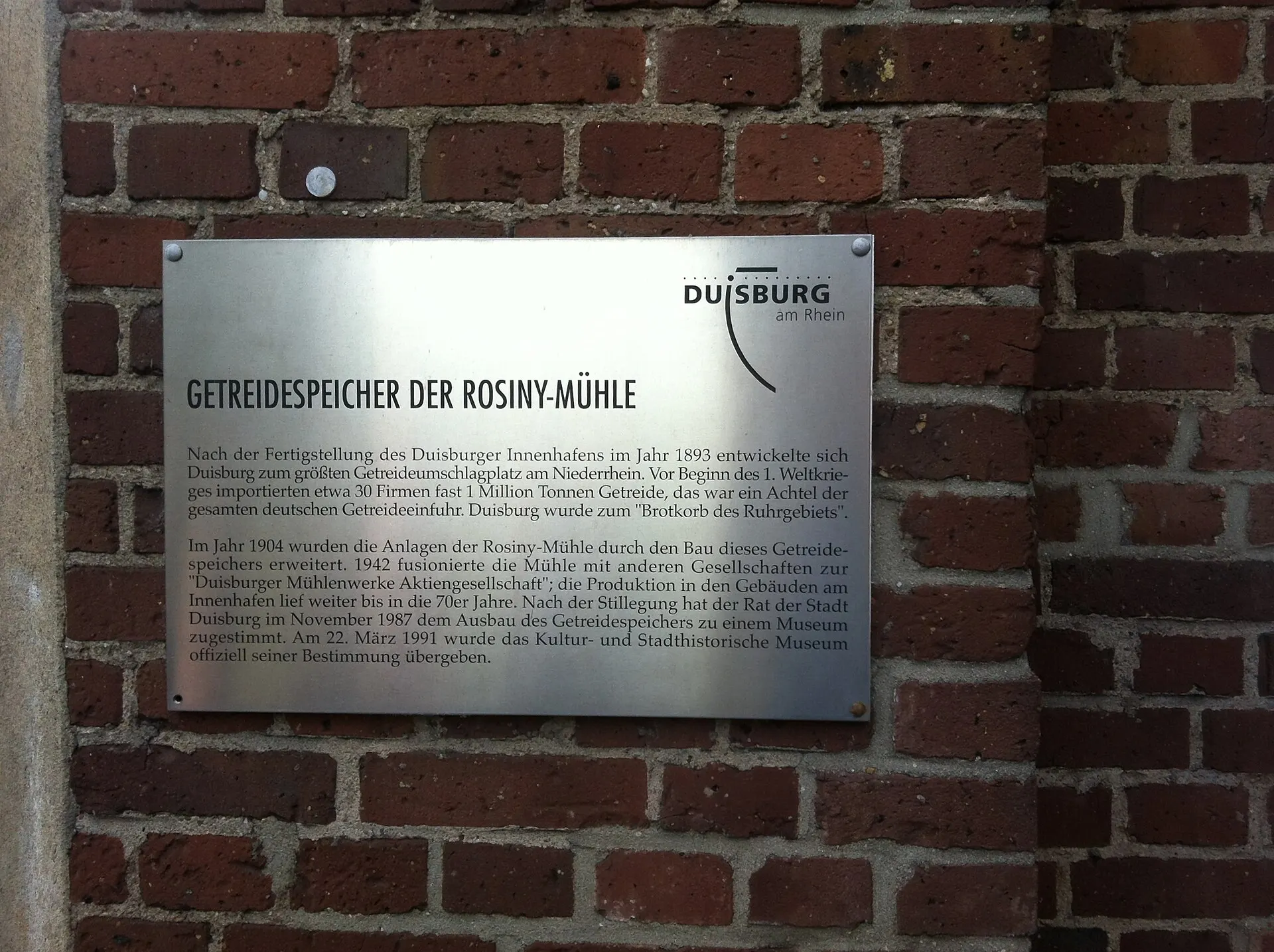 Kultur- und Stadthistorisches Museum in der Rosiny-Mühle am Innenhafen